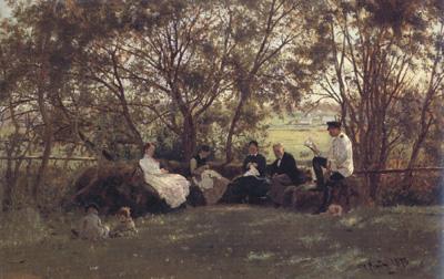 Ilya Repin On the Turf Bench (nn02) oil painting image